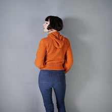 Load image into Gallery viewer, 40s style HANDKNITTED BRIGHT ORANGE WOOL CARDIGAN JACKET WITH HOOD - M-L