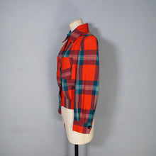 Load image into Gallery viewer, 60s does 40s BROWNSTONES RED GREEN TARTAN BOMBER STYLE JACKET - S-M