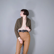 Load image into Gallery viewer, 50s FLECKED BROWN ORANGE WOOL CROPPED BOLERO JACKET - S