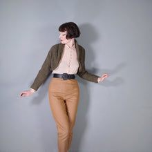 Load image into Gallery viewer, 50s FLECKED BROWN ORANGE WOOL CROPPED BOLERO JACKET - S