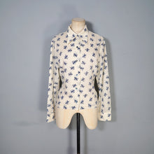 Load image into Gallery viewer, 70s BLUE WHITE CHERUB / CUPID NOVELTY PRINT SHIRT - S