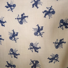 Load image into Gallery viewer, 70s BLUE WHITE CHERUB / CUPID NOVELTY PRINT SHIRT - S