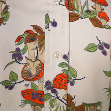 Load image into Gallery viewer, 70s MUSHROOM / TOADSTOOL AND SNAIL PRINT NOVELTY AUTUMN SHIRT - L
