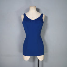 Load image into Gallery viewer, 60s BOLD BLUE JANTZEN SCOOP BACK BATHER /  SWIMSUIT - S
