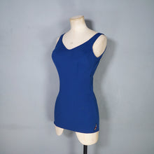Load image into Gallery viewer, 60s BOLD BLUE JANTZEN SCOOP BACK BATHER /  SWIMSUIT - S