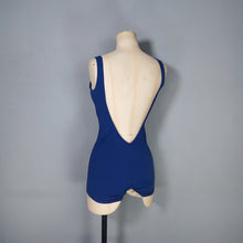 Load image into Gallery viewer, 60s BOLD BLUE JANTZEN SCOOP BACK BATHER /  SWIMSUIT - S