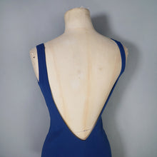 Load image into Gallery viewer, 60s BOLD BLUE JANTZEN SCOOP BACK BATHER /  SWIMSUIT - S