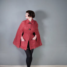 Load image into Gallery viewer, 80s ANDREW STEWART DUSKY PINK FUZZY MOHAIR AND WOOL CAPE COAT - S-M