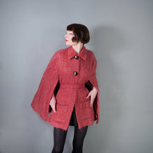 Load image into Gallery viewer, 80s ANDREW STEWART DUSKY PINK FUZZY MOHAIR AND WOOL CAPE COAT - S-M