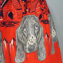 Load image into Gallery viewer, 60s BRIGHT RED NOVELTY BASSET HOUND DOG HEAD FULL SKIRT - 27"