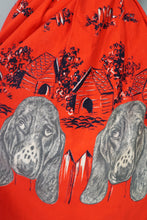 Load image into Gallery viewer, 60s BRIGHT RED NOVELTY BASSET HOUND DOG HEAD FULL SKIRT - 27"