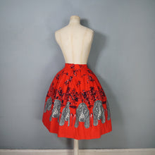 Load image into Gallery viewer, 60s BRIGHT RED NOVELTY BASSET HOUND DOG HEAD FULL SKIRT - 27"