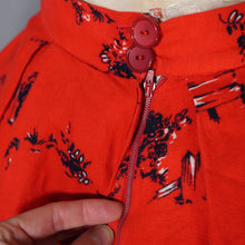 Load image into Gallery viewer, 60s BRIGHT RED NOVELTY BASSET HOUND DOG HEAD FULL SKIRT - 27"