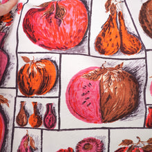 Load image into Gallery viewer, 50s 60s SPORTAVILLE PINK MELON PEAR FLOWER VASE NOVELTY FRUIT SKIRT - 27&quot;