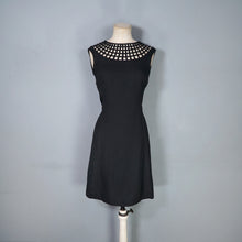 Load image into Gallery viewer, 60s NEUSTETERS BLACK WIGGLE CAGE NECK DRESS - XS