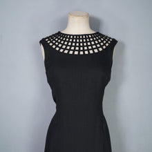 Load image into Gallery viewer, 60s NEUSTETERS BLACK WIGGLE CAGE NECK DRESS - XS
