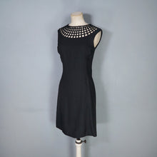 Load image into Gallery viewer, 60s NEUSTETERS BLACK WIGGLE CAGE NECK DRESS - XS