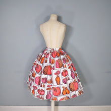 Load image into Gallery viewer, 50s 60s SPORTAVILLE PINK MELON PEAR FLOWER VASE NOVELTY FRUIT SKIRT - 27&quot;