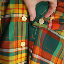 Load image into Gallery viewer, 70s LUIS CARING YELLOW ORANGE AND GREEN AUTUMN PLAID DRESS - XS-S