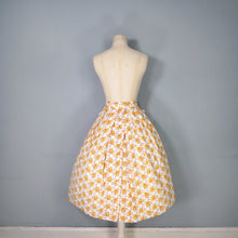 Load image into Gallery viewer, 50s YELLOW PRINTED FULL SKIRT AND BUSTIER TOP TWO PIECE SET - S