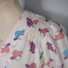 Load image into Gallery viewer, 60s 70s "ETAM" NOVELTY DECO LADY WITH HAT FACE PRINT DRESS - S
