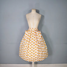 Load image into Gallery viewer, 50s YELLOW PRINTED FULL SKIRT AND BUSTIER TOP TWO PIECE SET - S