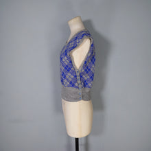 Load image into Gallery viewer, 40s SIDE BUTTONED BLUE AND GREY WOOL TANK TOP / JUMPER - S-M