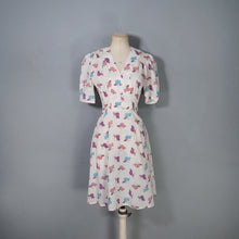 Load image into Gallery viewer, 60s 70s "ETAM" NOVELTY DECO LADY WITH HAT FACE PRINT DRESS - S