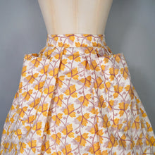 Load image into Gallery viewer, 50s YELLOW PRINTED FULL SKIRT AND BUSTIER TOP TWO PIECE SET - S