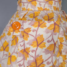 Load image into Gallery viewer, 50s YELLOW PRINTED FULL SKIRT AND BUSTIER TOP TWO PIECE SET - S
