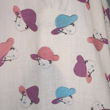 Load image into Gallery viewer, 60s 70s "ETAM" NOVELTY DECO LADY WITH HAT FACE PRINT DRESS - S
