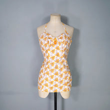 Load image into Gallery viewer, 50s YELLOW PRINTED FULL SKIRT AND BUSTIER TOP TWO PIECE SET - S