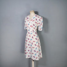 Load image into Gallery viewer, 60s 70s "ETAM" NOVELTY DECO LADY WITH HAT FACE PRINT DRESS - S