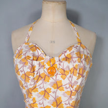 Load image into Gallery viewer, 50s YELLOW PRINTED FULL SKIRT AND BUSTIER TOP TWO PIECE SET - S