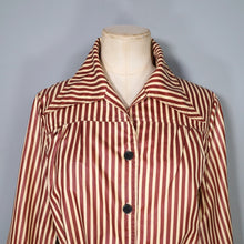 Load image into Gallery viewer, 70s YELLOW AND BROWN STRIPE LIGHTWEIGHT DRAWSTRING MAC JACKET - M