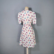 Load image into Gallery viewer, 60s 70s "ETAM" NOVELTY DECO LADY WITH HAT FACE PRINT DRESS - S