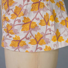 Load image into Gallery viewer, 50s YELLOW PRINTED FULL SKIRT AND BUSTIER TOP TWO PIECE SET - S