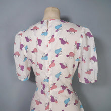 Load image into Gallery viewer, 60s 70s "ETAM" NOVELTY DECO LADY WITH HAT FACE PRINT DRESS - S