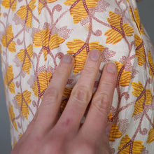 Load image into Gallery viewer, 50s YELLOW PRINTED FULL SKIRT AND BUSTIER TOP TWO PIECE SET - S