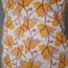 Load image into Gallery viewer, 50s YELLOW PRINTED FULL SKIRT AND BUSTIER TOP TWO PIECE SET - S