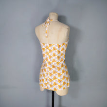 Load image into Gallery viewer, 50s YELLOW PRINTED FULL SKIRT AND BUSTIER TOP TWO PIECE SET - S