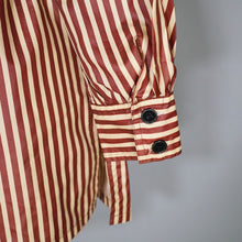 Load image into Gallery viewer, 70s YELLOW AND BROWN STRIPE LIGHTWEIGHT DRAWSTRING MAC JACKET - M