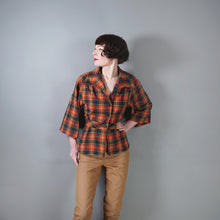 Load image into Gallery viewer, 70s LEE BENDER FOR BUS STOP ORANGE PLAID WOOL SHIRT JACKET - M