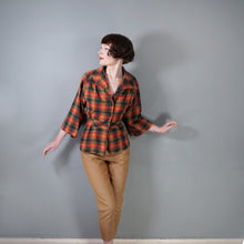 Load image into Gallery viewer, 70s LEE BENDER FOR BUS STOP ORANGE PLAID WOOL SHIRT JACKET - M
