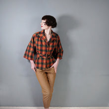 Load image into Gallery viewer, 70s LEE BENDER FOR BUS STOP ORANGE PLAID WOOL SHIRT JACKET - M