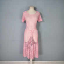 Load image into Gallery viewer, VINTAGE BRIGHT PINK SEE THROUGH CROCHET SUMMER DRESS - M
