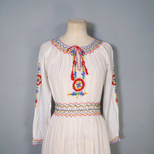 Load image into Gallery viewer, 1940s HAND EMBROIDERED HUNGARIAN GAUZE COTTON DRESS - S