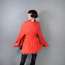 Load image into Gallery viewer, 70s WM. HENGERER LUMINOUS RED MILITARY STYLE CAPE COAT WITH BELT - M-L