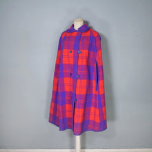 Load image into Gallery viewer, 70S BOLDEST PURPLE AND FLURO PINK REVERSIBLE CAPE - S-M