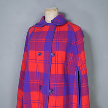 Load image into Gallery viewer, 70S BOLDEST PURPLE AND FLURO PINK REVERSIBLE CAPE - S-M